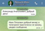 В мессенджере Telegram от имени Ивана Ямашева рассылают сообщения мошенники